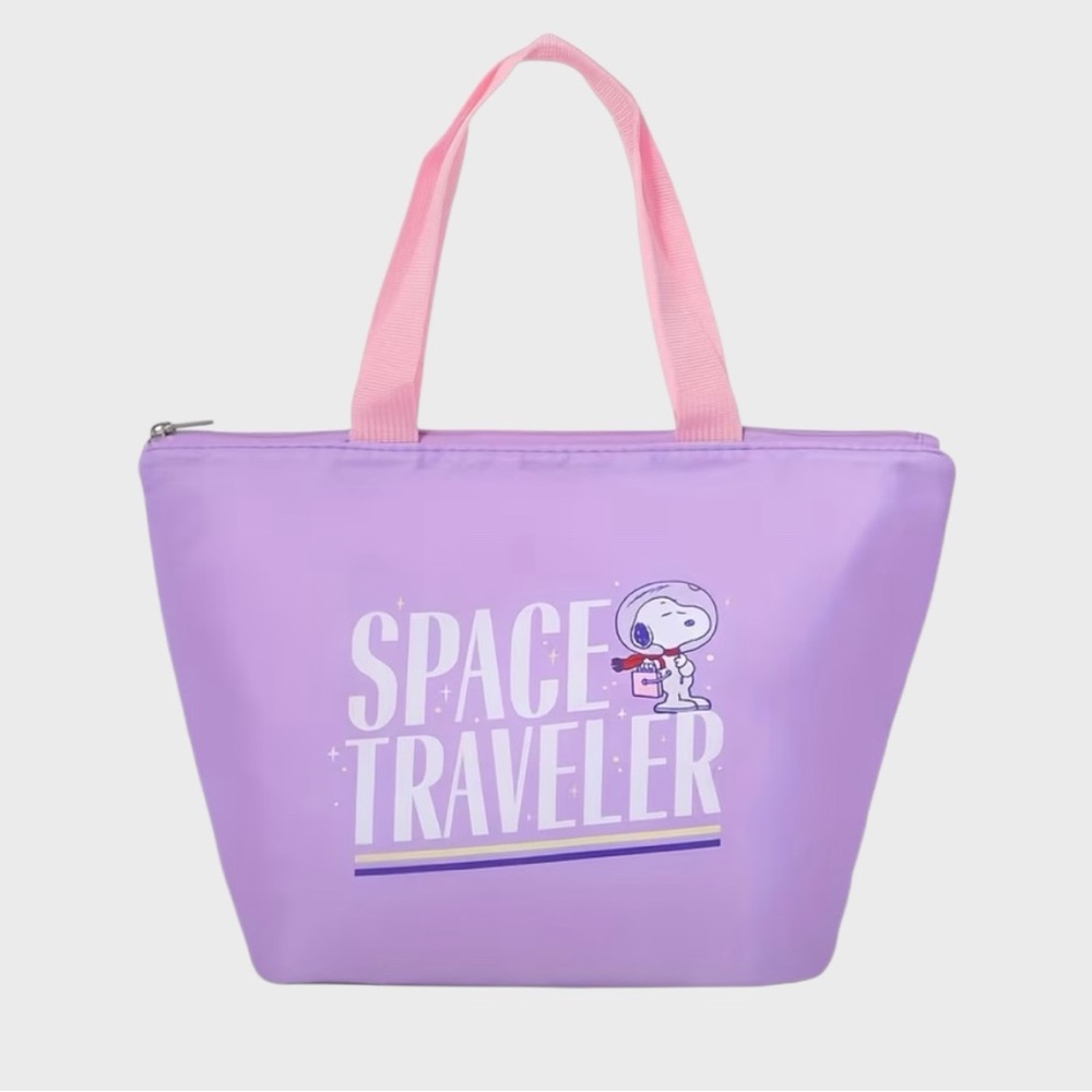 Snoopy Space Traveler Purple Insulated Tote Bag NWT